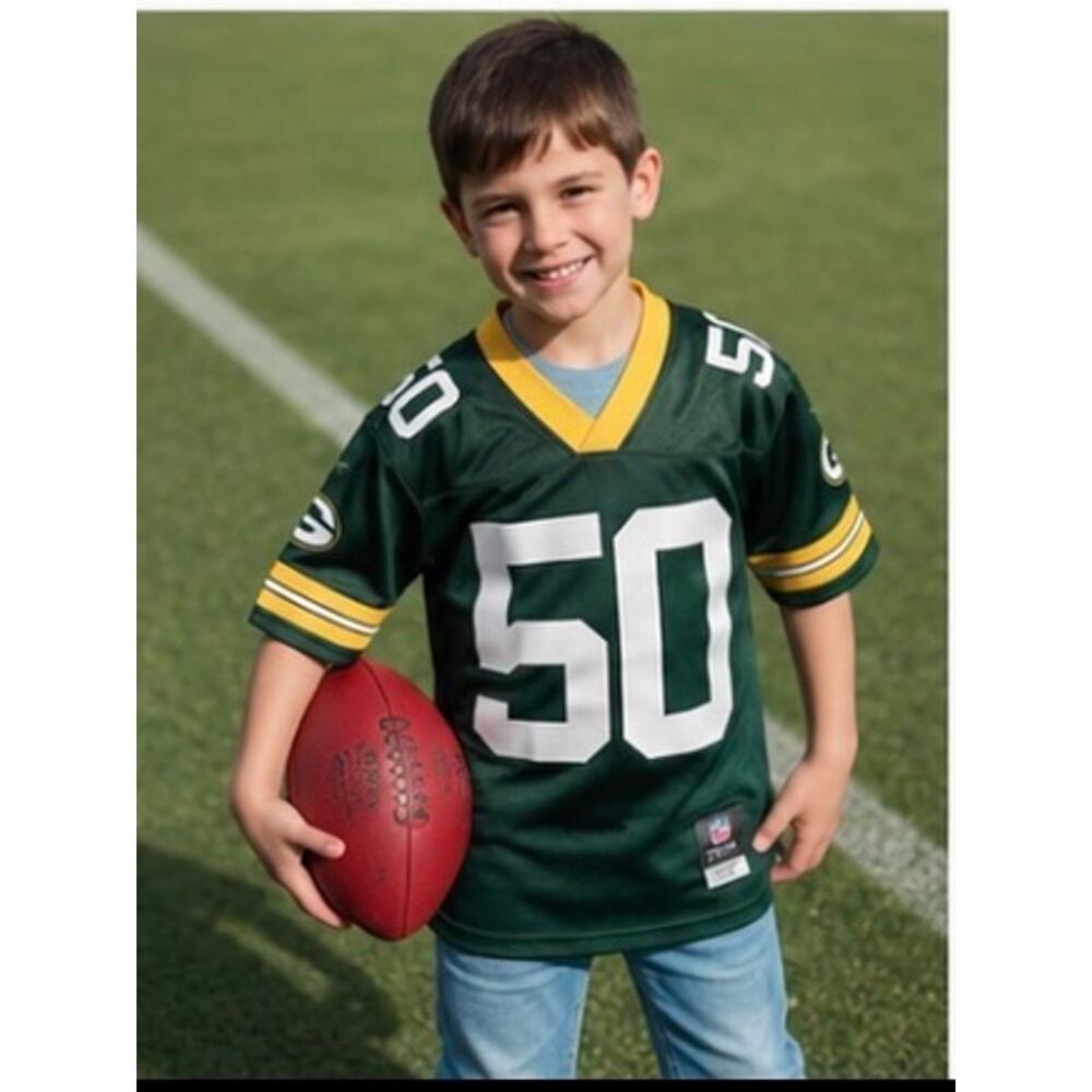 Green Bay Packers A.J. Hawk #50 Youth Jersey Size Small (8) NFL Team Apparel